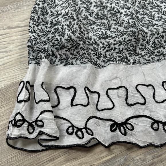April Cornell Slip Dress Black White Embroidered Cottagecore XS - Picture 3 of 5